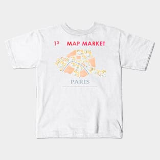 Paris Map - Full Size Kids T-Shirt